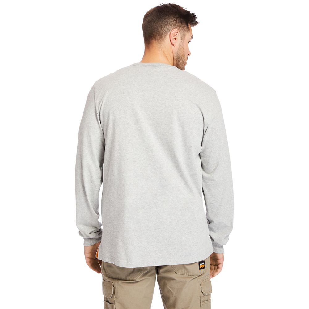 Timberland Μπλουζάκια Ανδρικα Γκρι - Pro® Big & Tall Base Plate Long-Sleeve Wicking - Greece 6234189